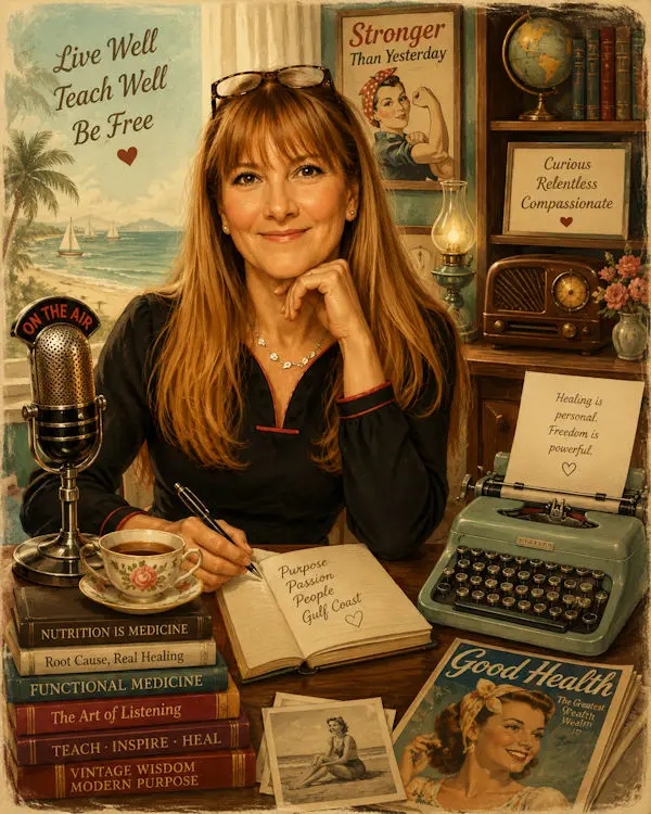 Karen doing a podcast